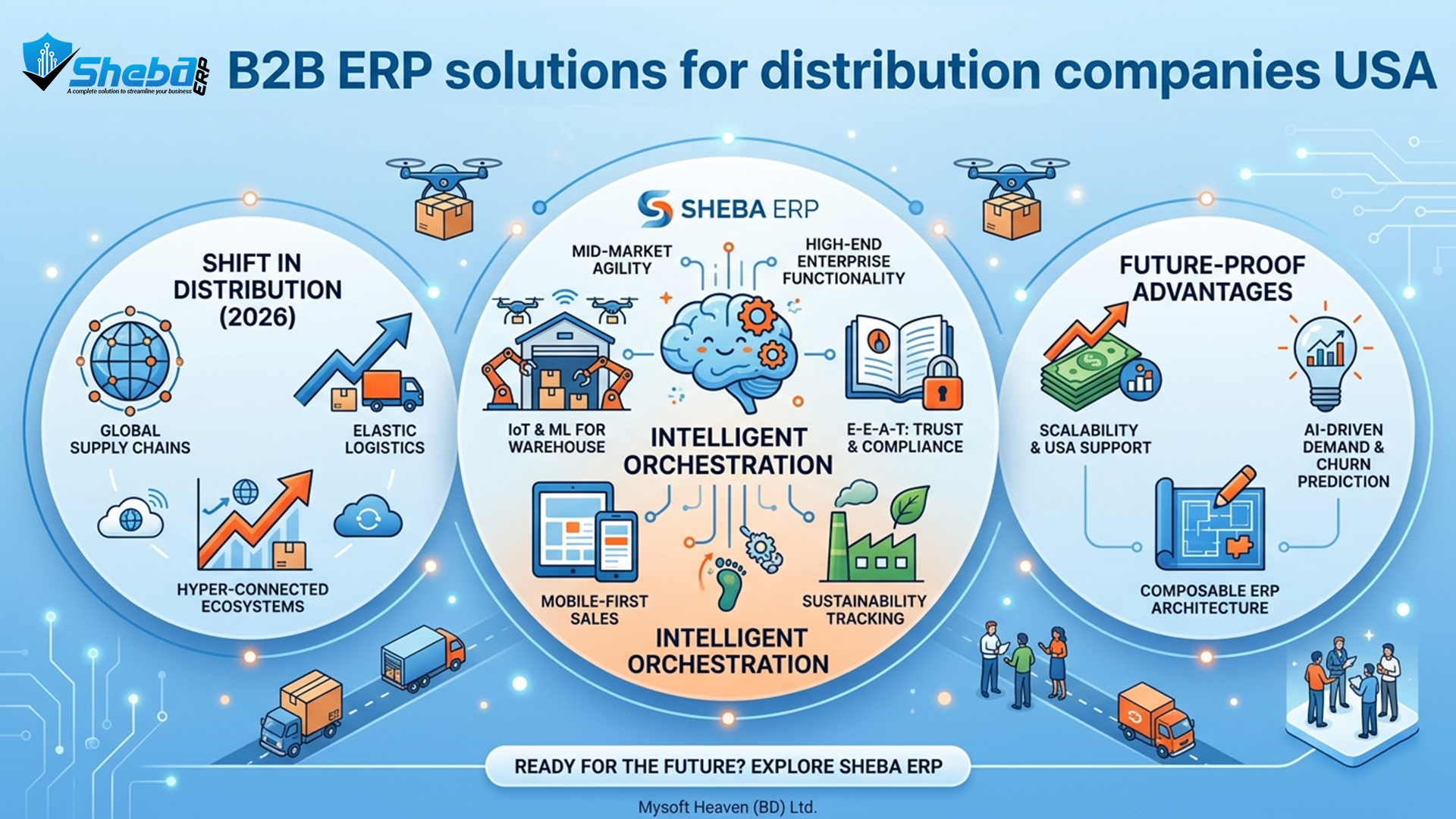 B2B ERP solutions for distribution companies USA